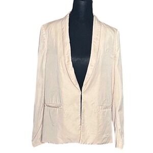 Alice + Olivia Champagne Beige Front Shawl Collar Blazer Jacket Small Office
